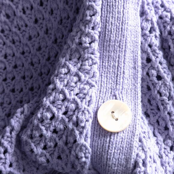 Madewell Textured Knit Cardigan Lilac Size XL Cozycore Clean Girl Soft Minimal - Picture 6 of 8